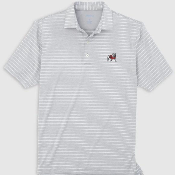 University of Georgia Johnnie-O Striped Jersey Performance Polo in Seal - Picture 1 of 1